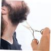 Beaupretty 3sets Facial Hair Remover Scissors Nose Hair Trimmer Mustache Scissors Comb Bag for Men Barber Shops Travel view 2