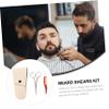 Beaupretty 3sets Facial Hair Remover Scissors Nose Hair Trimmer Mustache Scissors Comb Bag for Men Barber Shops Travel view 3