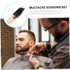 Beaupretty 3sets Facial Hair Remover Scissors Nose Hair Trimmer Mustache Scissors Comb Bag for Men Barber Shops Travel view 4