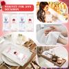 50 Pcs Moist Towelettes Individually Wrapped Scented Disposable Face Towels Essential Oil Infused Moist Terry Cotton Towel for Use Hot or Cold Travel Body Spa (Rose, Lavender) view 3