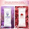 50 Pcs Moist Towelettes Individually Wrapped Scented Disposable Face Towels Essential Oil Infused Moist Terry Cotton Towel for Use Hot or Cold Travel Body Spa (Rose, Lavender) view 4