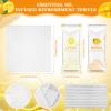 50 Pcs Moist Towelettes Individually Wrapped Scented Disposable Face Towels Essential Oil Infused Moist Terry Cotton Towel for Use Hot or Cold Travel Body Spa (Lemon Mango) view 2
