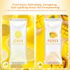 50 Pcs Moist Towelettes Individually Wrapped Scented Disposable Face Towels Essential Oil Infused Moist Terry Cotton Towel for Use Hot or Cold Travel Body Spa (Lemon Mango) view 3