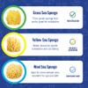 Baby Buddy All in One Bundle Natural Wool, Yellow, and Grass Sea Sponge, New Born Bath Time Essential view 2