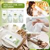 50 Pcs Moist Towelettes Individually Wrapped Scented Disposable Face Towels Essential Oil Infused Moist Terry Cotton Towel for Use Hot or Cold Travel Body Spa (Mint, Eucalyptus Leaves) view 3