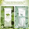 50 Pcs Moist Towelettes Individually Wrapped Scented Disposable Face Towels Essential Oil Infused Moist Terry Cotton Towel for Use Hot or Cold Travel Body Spa (Mint, Eucalyptus Leaves) view 4