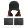 Wig With Bangs Hat Wig Baseball Cap Wig Adjustable Synthetic Long Wavy Wig With Cap For Women Black/Brown High Temperature Fiber Wigs For Party Hat with Hair Attached for Women(Color:5) view 3