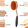 2 Pcs Oval Foundation Brush Large Toothbrush makeup brushes-Black and Rose Gold view 3