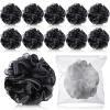 Funnymoom 12 Pcs Travel Size Loofah Individually Wrapped, Small Shower Puff Bath Sponge Pouf Ball Bulk Mesh Bath Puff Mini Loofah Sponge with Case Bulk for Shower Care (25g,Black) view 1