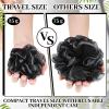 Funnymoom 12 Pcs Travel Size Loofah Individually Wrapped, Small Shower Puff Bath Sponge Pouf Ball Bulk Mesh Bath Puff Mini Loofah Sponge with Case Bulk for Shower Care (25g,Black) view 2