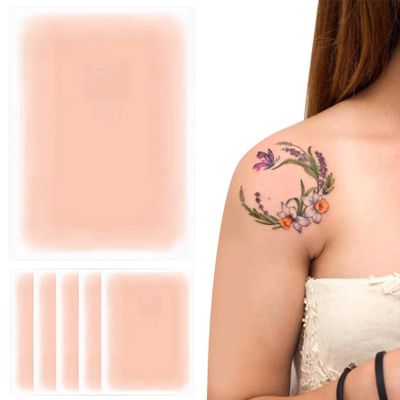 Tattoo Cover up Tape, 6PCS Waterproof Invisible Ultra Thin Tattoo Cover up Patch, 3.5x5.9" Cuttable Tattoo Makeup Cover up for Tattoo Scar and Birthmarks, Style 2