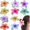 10 Pcs Hawaiian Plumeria Hair Clips, Flower Claw Clips for Thick and Thin Hair, Non-slip Beach Hairpins for Women view 1