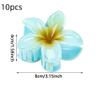 10 Pcs Hawaiian Plumeria Hair Clips, Flower Claw Clips for Thick and Thin Hair, Non-slip Beach Hairpins for Women view 3