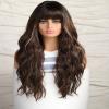 WUODHTW Womens wigs Wig with Bangs Long Wavy Wig for Synthetic Curly Wigs Hair Fiber Wig Hair Replacement Party Daily Use view 2