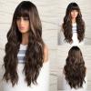 WUODHTW Womens wigs Wig with Bangs Long Wavy Wig for Synthetic Curly Wigs Hair Fiber Wig Hair Replacement Party Daily Use view 4