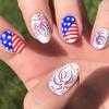 American Independence Day Nail Short Bright Face Nail Sticker Stripe Wearing Armor Set with 24 Pieces view 1