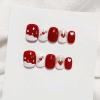 ZIIVIEVS Christmas American Independence Day Flag Wearing Armor Christmas False Nail Wine Red Sweet Cool False Nail Beauty Patch(Color:Flower,Size:S) view 1
