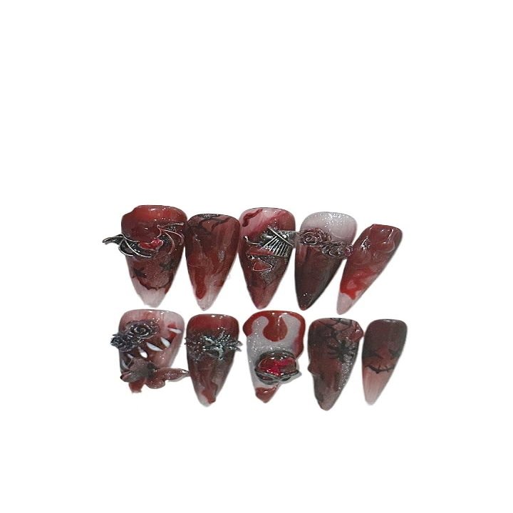 Halloween activities Handmade wearing of nails, detachable fake nails for nail enhancement(Size:XS)