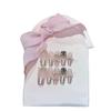 ZIIVIEVS Handmade Wearing Nail Fingertip Bow New French Nail Art Detachable False Nails(Size:S), 1 Count (Pack of 1) view 1