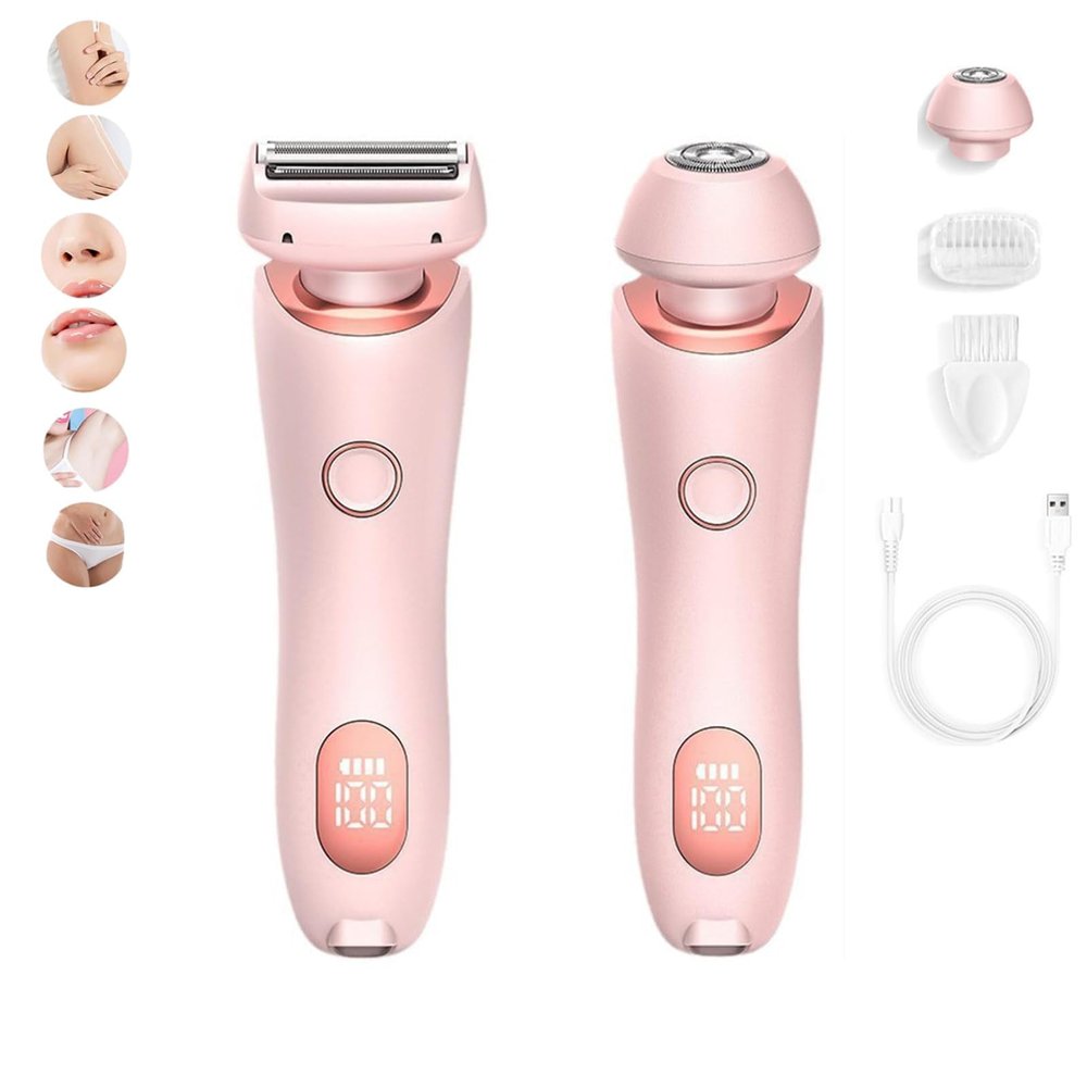 Generic Livora Razor, Beautibloom Razor, Elegance Portable Shaver, Epilator Painless Hair Removal at Home, 2 in 1 Electric Shaver Razors for Women, Wet Dry Shaver Women (Pink)