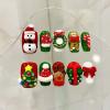 ZIIVIEVS Christmas American Independence Day Flag Wearing Armor Christmas False Nail Wine Red Sweet Cool False Nail Beauty Patch(Color:Christmas,Size:L) view 1