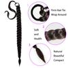 2 Packs Black and Brown Orange Long Braided Ponytail Extension For Black Women Soft Synthetic Hair Piece For Women with Hair Tie Straight Wrap Around Ponytail Braided Hair Extensions pre Stretched view 2