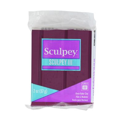 Sculpey III Polymer Oven-Bake Clay, Plum, Non Toxic, 2 oz. bar