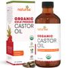Naturise Organic Castor Oil - Organic Cold Pressed Unrefined - Vegan Non GMO Unfiltered Castor Oil Cold Pressed - Support for Eyelash, Eyebrows, Hair Growth, Skin and Face (8 Fl Oz (Pack of 1)) view 1