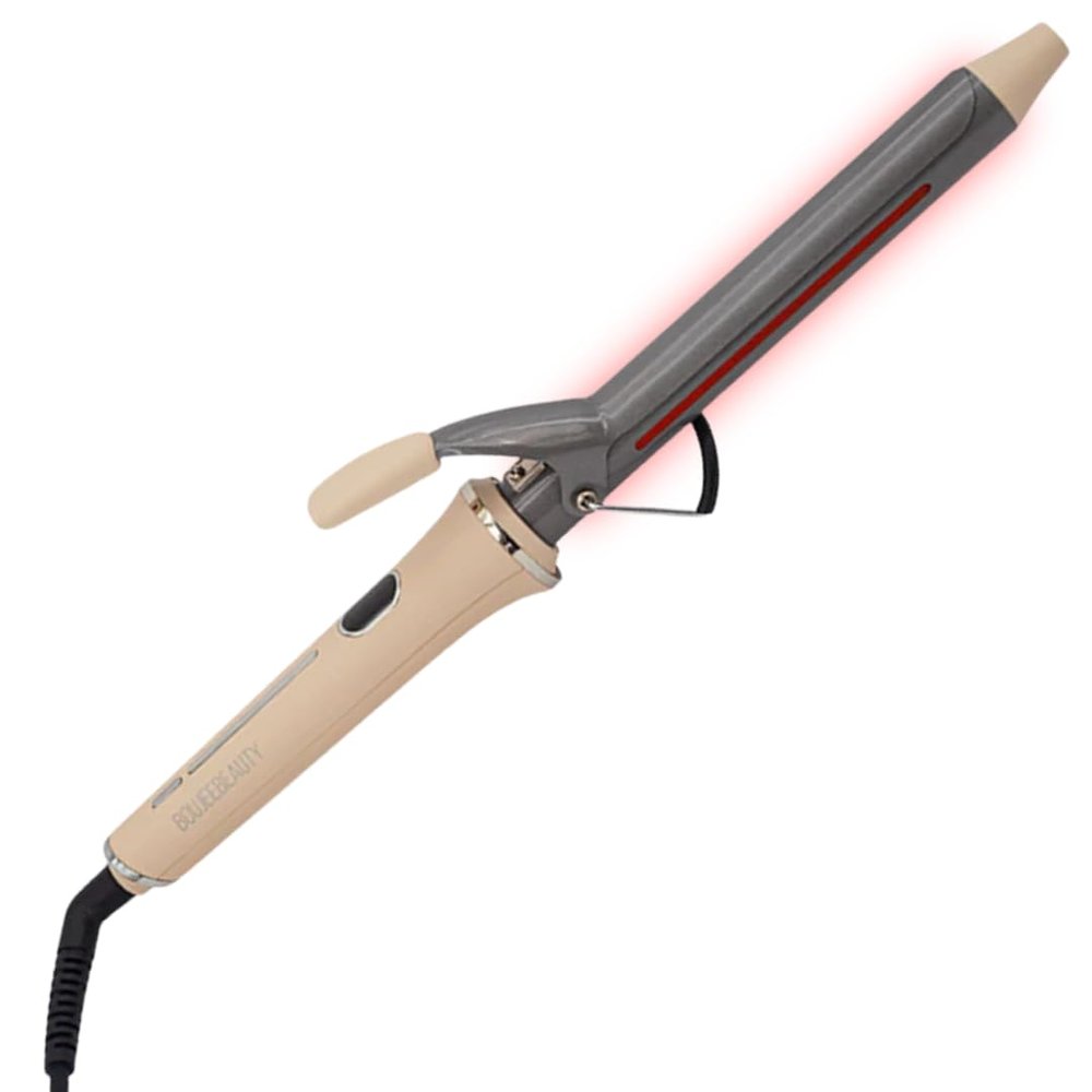 Boujee Beauty Curling Iron Extra-Long Double Infrared - 1 Wide Barrel Curling Wand - Infrared Light & Ionic Technology Prevent Heat Damage for All Hair Types - Hair Curler for Thin & Thick Hair
