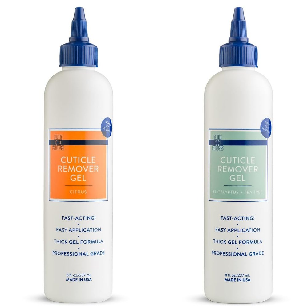 Blue Cross Professional Nail Care, Hydrating, Moisturizing, Strengthening Cuticle Remover Gel & Cuticle Softener for Brittle Nails, Hang Nails + Dry Cuticles, Made in USA, Citrus + Eucalyptus/Tea Tree