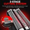 Metal Shell Three Blades Foil Shaver for Men: Dual-Foil with Trimmer - Ideal Barber Face Shavers for Bald Heads, Perfect Gifts for Men, Him, Dad, Father, Husband view 2
