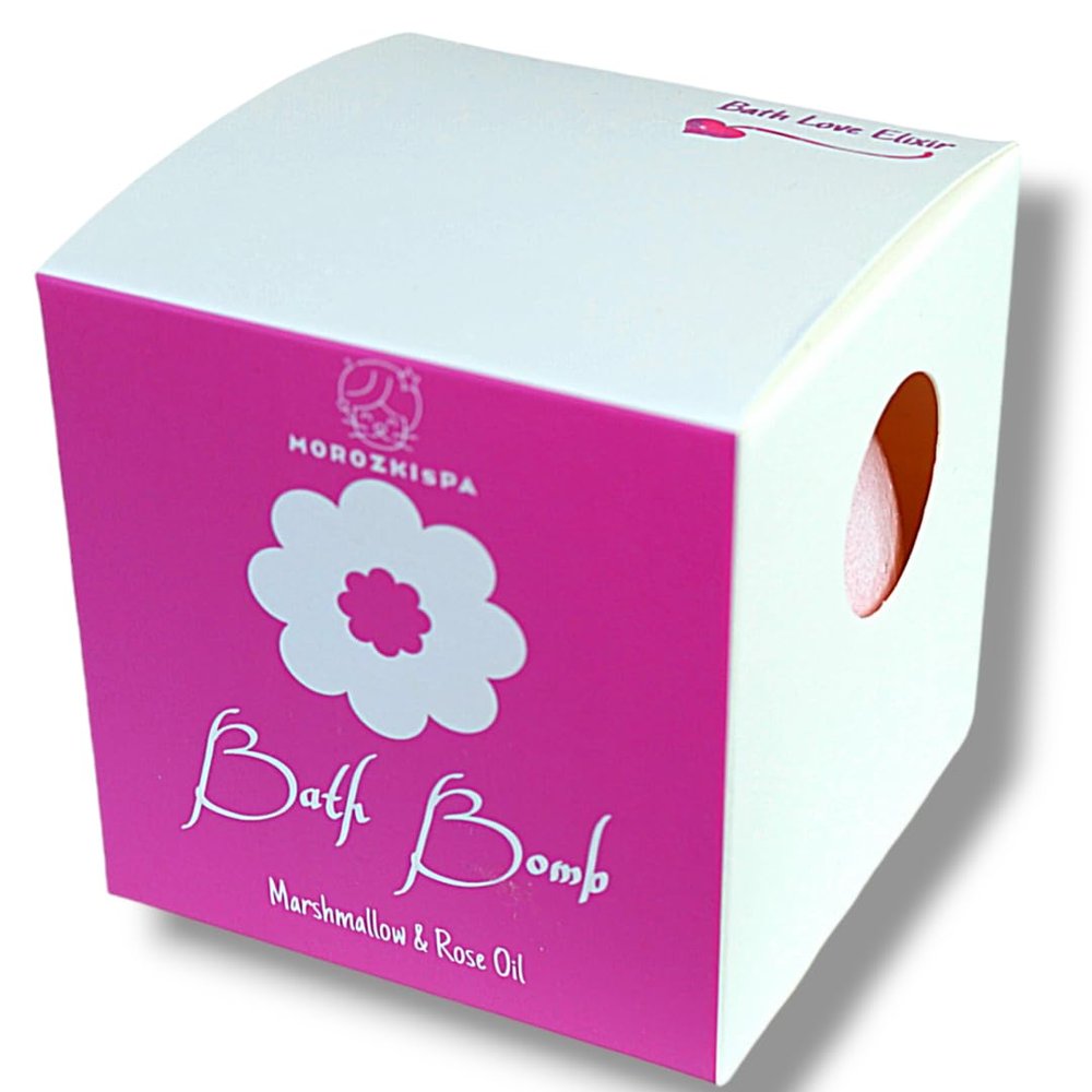 Bath Bomb Premium Quality Spa Salt Fizzy Bombs Marshmallow & Oil Rose (7.6 oz 200g) Natural Spa Bomb, Gift for Her, Him, Kids, Selfcare
