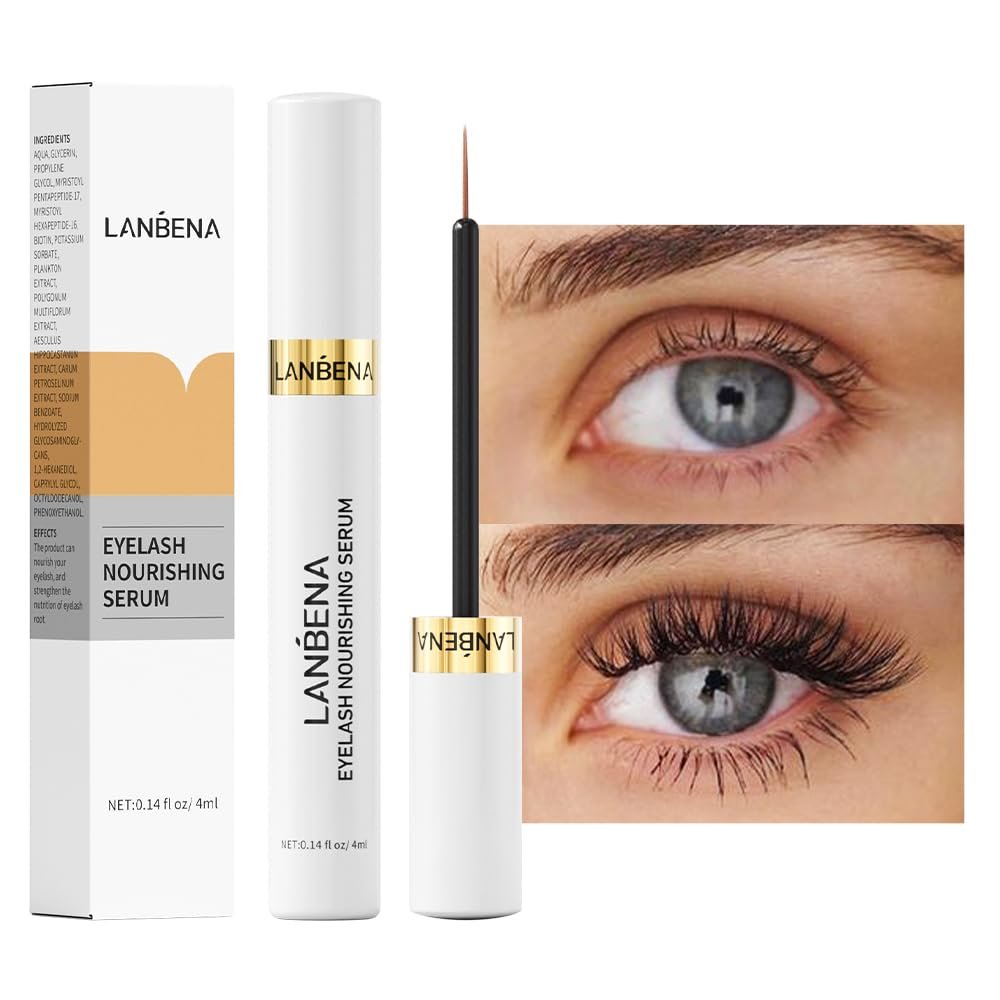 LANBENA Eyelash Growth Serum, Advanced Eyelash Treatment - Lash Serum for Eyebrow Growth, Supports Visible Lash Fullness & Length, Gentle for Daily Use, 4ml