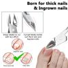 GEEHUA Toenail Clippers, Large Ingrown Toenail Removal Kit Pedicure Tools with Stainless Steel Sharp Curved Podiatrist Remover Professional Thick Toe Premium Nail Clippers for Men Seniors view 2