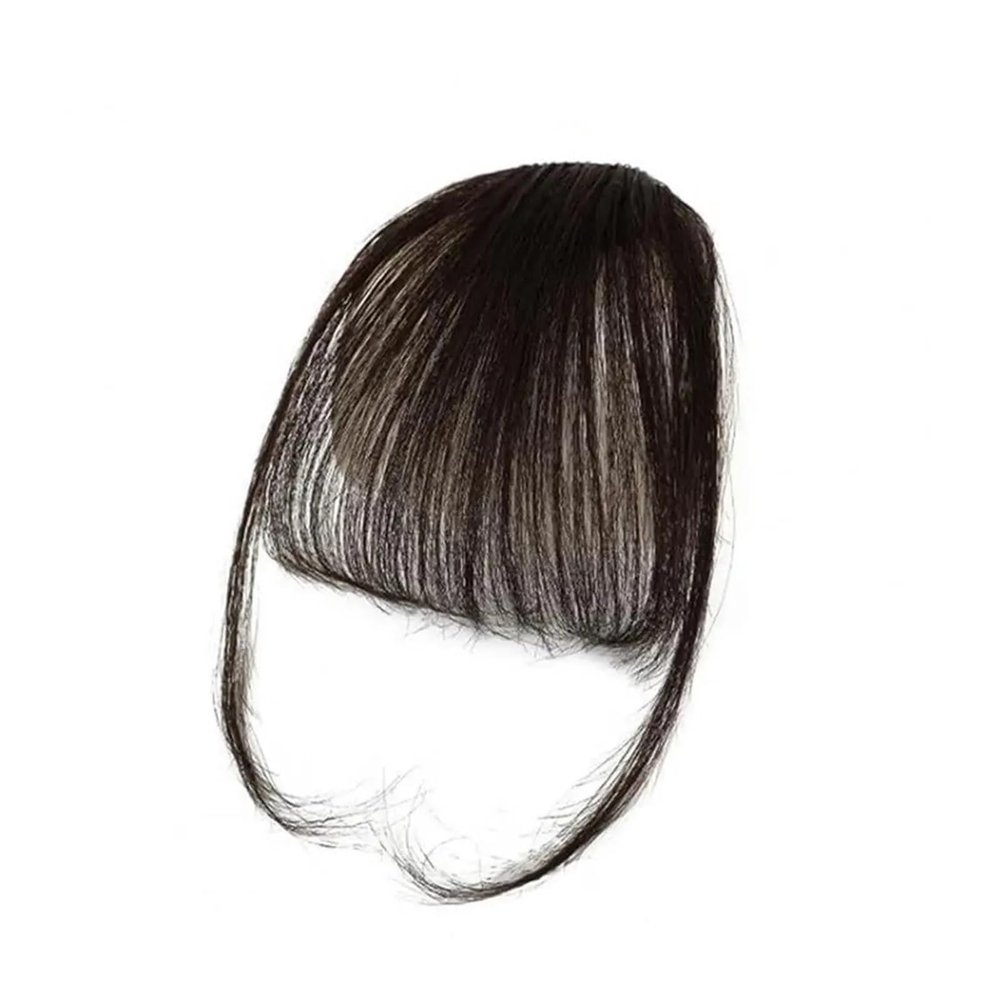 YUXING1205 Bangs Real Human Hair Bangs Natural Bang Hair Clip In Bangs Fringe With Temples Hairpiece for Women Clip on Air Bang 4.5in Bangs Hair Clip(Color:Dark Brown)