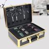 BRICZUNA 15 * 11 * 6in Barber Carrying Case with Password Lock,Barber Suitcase Storage Box Large Capacity for Scissors/Hair Dryer/Comb/Clip view 3