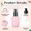 4 Pcs 60ml/2oz Empty Refillable Pink Frosted Glass Creams Lotions Bottles with Pump Vial Cosmetic Dispenser Jars Makeup Emulsion Liquids Storage Container Portable Travel Bottle Cosmetic Container view 3