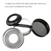 HAHIYO Empty Travel Compact Case Makeup Cosmetic Jar Refillable Powder Box No Leak Holder with Elastic Mesh Sifter and Black Lid, 2Pcs 10ml/0.34oz view 3
