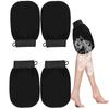 Aetomtins Exfoliating Gloves Korean Exfoliating Mitts Remove Tan Exfoliating Scrubber for Body Visibly Lift Away Dead Skin Exfoliator Scrubber for Women Bath Shower Spa (4pcs Black) view 1