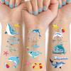 123 Sheets Full Arm Half Arm Tiny Ocean Temporary Tattoo for Women and Men, 4 Sheets Dolphin Glitter Temporary Tattoos for Kids Body Tattoos Stickers Waterproof Realistic view 3