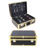 Ageanbri Barber Carrying Case,Large Barber Beauty Salon Tool Kits Storage,Portable Travel Carry Case for Barber Hair Stylist Pet Groomer, for Clippers Trimmers Scissors Blades Guards Shears (Gold) view 1