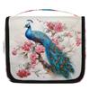 Hsnar Peacock Bird Flowers Travel Toiletry Bag with Hanging Hook Waterproof Cosmetic Bag Makeup Organizer Travel Containers for Toiletries view 1