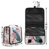 Hsnar Peacock Bird Flowers Travel Toiletry Bag with Hanging Hook Waterproof Cosmetic Bag Makeup Organizer Travel Containers for Toiletries view 2