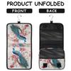 Hsnar Peacock Bird Flowers Travel Toiletry Bag with Hanging Hook Waterproof Cosmetic Bag Makeup Organizer Travel Containers for Toiletries view 3