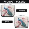 Hsnar Peacock Bird Flowers Travel Toiletry Bag with Hanging Hook Waterproof Cosmetic Bag Makeup Organizer Travel Containers for Toiletries view 4