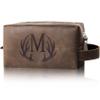 Aganmi Mens Toiletry Bag Personalized Easter Fathers Day Birthday Gifts for Men Him Initial PU Leather Waterproof Shaving Bag for Toiletries Accessories Travel Essential for Dad Husband Boyfriend (M) view 1