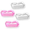Aetomtins 4-Pack Handle Grip Nail Brush, Hand Fingernail Brush Cleaner Scrubbing Kit Pedicure for Toes and Nails Men Women(Pink + Clear) view 1