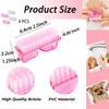 Aetomtins 4-Pack Handle Grip Nail Brush, Hand Fingernail Brush Cleaner Scrubbing Kit Pedicure for Toes and Nails Men Women(Pink + Clear) view 2