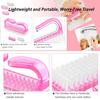 Aetomtins 4-Pack Handle Grip Nail Brush, Hand Fingernail Brush Cleaner Scrubbing Kit Pedicure for Toes and Nails Men Women(Pink + Clear) view 4