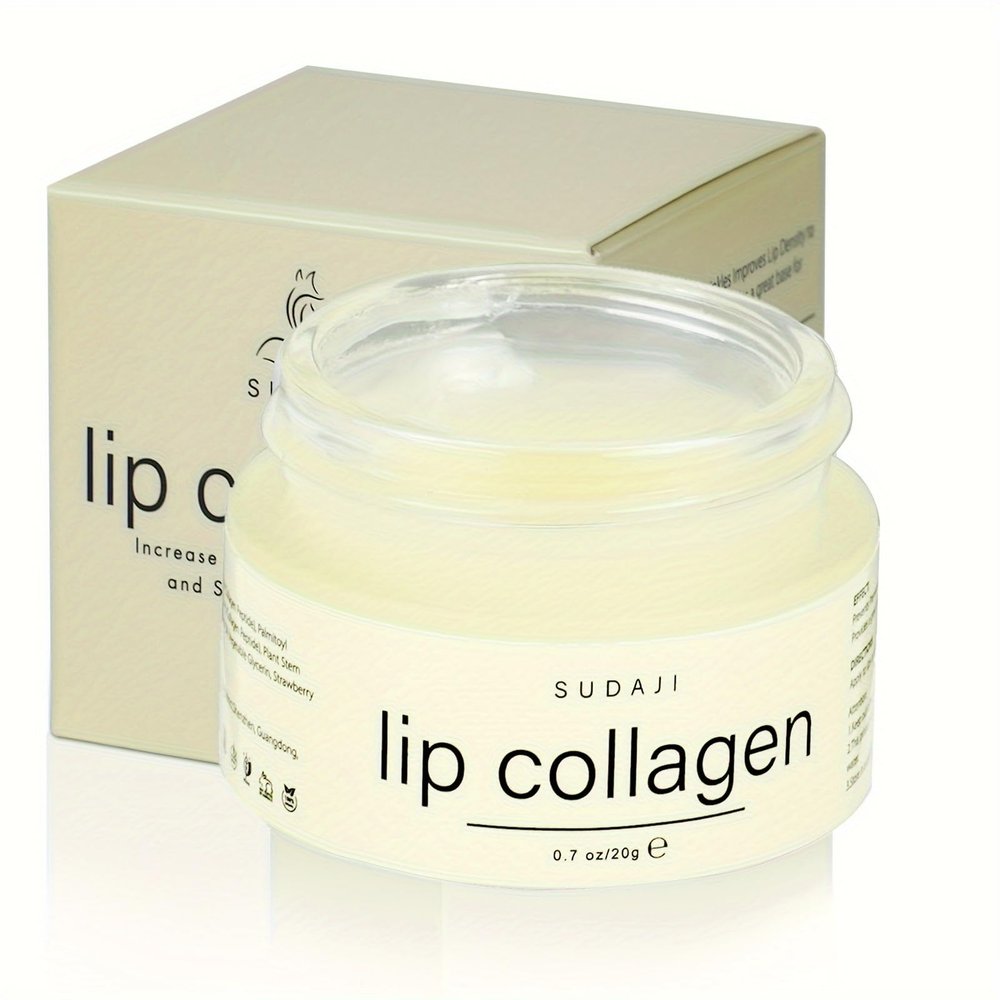 Lip Collagen + Peptide 0.7oz, Collagen Lip Mask with Vitamins E, A -Lip balm to Nourish & Hydrate Lips, Lip Moisturizer for Gentle exfoliating